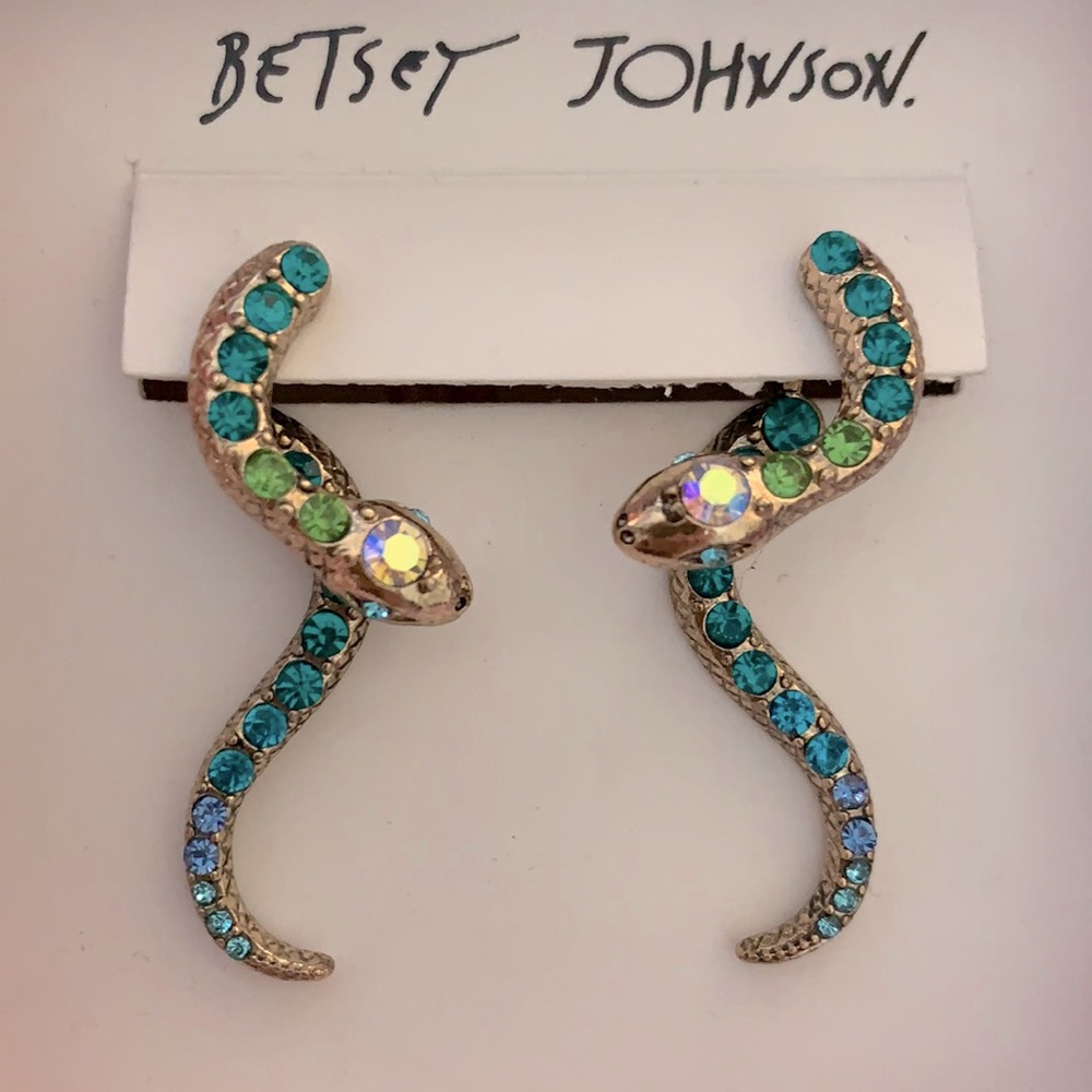 🌟 HOST PICK 🌟 NWT Betsey Johnson Snake 🐍 Double Earrings - Picture 2 of 5